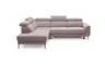 Ecksofa CHARIS - Ecke links, 2-Sitzer inkl. Schlaffunktion und Bettkasten, Microfaser, Altrosa