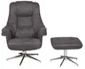 Relaxsessel mit Hocker - drehbar, Relaxfunktion, Microfaser, Anthrazit