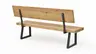 Holzbank Clifton - mit Rückenlehne, Breite ca. 180cm, Wildeiche massiv, natur