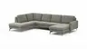 Wohnlandschaft Enna - Ecke links, 2,5-Sitzer, Longchair rechts, Stoff, Grau