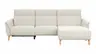 Ecksofa Nevin - 2-Sitzer mit Longchair rechts, inkl. Relaxfunktion (motorisch) und Kopfpolsterverstellung, Stoff, Weiß