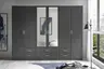 Drehtürenschrank- B ca. 271 cm, Graphit, Spiegel