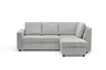 Ecksofa PRO FLEXX - 2-Sitzer, Ecke rechts inkl. Schlaffunktion und Bettkasten, Stoff, Silbergrau