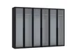 Drehtürenschrank JOIN IT- B ca. 303 cm., Schwarz, Glas, Grau