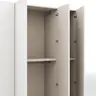 Drehtürenschrank Loretto - B ca. 254 cm, Melamin matt, Weiß