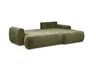 Ecksofa - 2-Sitzer mit Longchair rechts, Stoff, Olivegrün