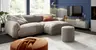 Ecksofa Fluffy - 2,5-Sitzer mit Longchair rechts inkl. Rückenlehne verstellbar, Stoff, Taupe