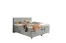 Boxspringbett EM Mirano - mit Motor, Matratze, Topper, Liegefläche ca. 180x200 cm, Stoff, Grau
