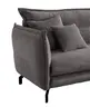 Ecksofa - 2-Sitzer, Ecke rechts, Armlehnen verstellbar, Stoff, Grau