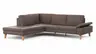 Ecksofa Houston - 1-Sitzer mit Abschlussteil links, Eckelement und 2,5-Sitzer rechts, inkl. Sitztiefenverstellung und Armlehne klappbar, Leder, Dunkelbraun