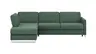 Ecksofa Nuoro - Longchair links mit 2-Sitzer inkl. Schlaffunktion und Bettkasten, Stoff, Dunkelgrün