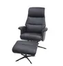 TV-Sessel MENNIS mit Hocker - drehbar, Relaxfunktion, Kopfteilverstellung, Leder, Schwarz
