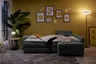 Ecksofa Jyte - 2-Sitzer mit Ecke rechts, Schlaffunktion mit Bettkasten, Stoff, Dunkelgrau