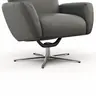 Einzelsessel Terni - Relaxfunktion, Sternfuss, Leder, Grau, 