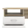 Schreibtisch - LB ca. 120x48 cm, Eiche Struktur Nachbildung, Weiß