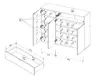 Garderobe - mit Beleuchtung, Riva Eiche Nachbildung, Basalt