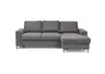 Ecksofa - 2-Sitzer mit Longchair rechts, Stoff, Anthrazit