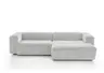 Ecksofa - 2-Sitzer mit Longchair rechts, Stoff, Weiß