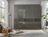 Drehtürenschrank - B. ca. 250 cm, Querriegel mit Lamellen, Glas Havanna