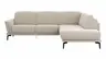 Ecksofa Amadena - 2-Sitzer mit Ecke rechts inkl. Relaxfunktion motorisch, Sitzvorzug und Kopfteilverstellung, Stoff, Creme