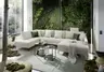 Wohnlandschaft - Ecke links, 2-Sitzer, Longchair rechts, Stoff, Grau