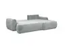 Ecksofa - 2-Sitzer mit Longchair rechts, Stoff, Aqua