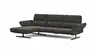 Ecksofa  Alexander - Longchair links mit 3-Sitzer inkl. Kopfstütze/Armlehne verstellbar, Stoff, Braungrün