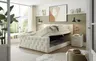 Boxspringbett- Liegefläche ca. 180x200 cm, Stoff, Creme