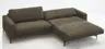 Ecksofa Oviedo - 1,5-Sitzer mit Longchair rechts inkl. Relaxfunktion (motorisch), Stoff, Braungrün
