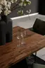 Esstisch 3100 - LB ca. 220x100 cm, Nussbaum Massiv, Stahlwange geneigt, Schwarz