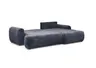 Ecksofa - 2-Sitzer mit Longchair rechts, Stoff, Dunkelblau