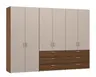 Drehtürenschrank JOIN IT- B ca. 303 cm, Nussbaum Dekor, Nougat
