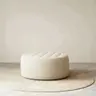 Hocker Tromso - D. ca. 90 cm, Stoff, Creme