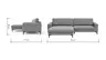 Ecksofa Oviedo - Longchair links mit 1,5-Sitzer, Stoff, Braungrün