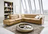 Ecksofa - Ecke links mit 2,5-Sitzer, Kopfteil verstellbar, Leder, Hellbraun