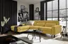 Ecksofa CALM MOVE 2.0 - Longchair links mit 2,5-Sitzer, Schlaffunktion, Feincord, Gold