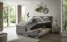 Boxspringbett SANDRIN E- Liegefläche ca. 180x200 cm, Stoff, Dunkelgrau, inkl. Stauraum