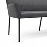Bank Edmonton - Breite ca. 180 cm, Leder, Anthrazit