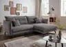 Ecksofa - 2-Sitzer, Ecke rechts, Armlehnen verstellbar, Stoff, Grau