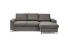Ecksofa - 2-Sitzer mit Longchair rechts, Stoff, Mocca