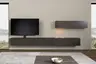 Wohnwand 3900 - inklusive Kamin und TV-Halterung, Lack, Schiefergrau
