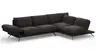 Ecksofa Valdemoro - 2,5-Sitzer mit Longchair rechts inkl. Rückenlehne verstellbar, Stoff, Anthrazit