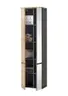 Hochschrank- B ca. 50 cm, Dunkelgrau, Eiche Dekor, Spiegel
