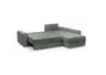 Ecksofa Jyte - 2-Sitzer mit Ecke rechts, Schlaffunktion mit Bettkasten, Stoff, Dunkelgrün