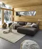 Ecksofa Denver - 2,5-Sitzer mit Longchair rechts, groß, Leder, Mocca