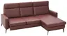 Ecksofa Arima - 2-Sitzer mit Longchair rechts inkl. Sitzvorzug (motorisch), Leder, Weinbeere