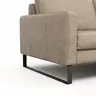 Sofa Enna - 3-Sitzer, Armlehne A, Leder, Taupe, Kufe, Schwarz