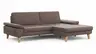 Ecksofa Houston - 1,75-Sitzer mit Longchair groß rechts, inkl. Sitztiefenverstellung und Armlehne klappbar, Leder, Dunkelbraun