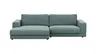 Ecksofa Juni - Longchair links mit 1,5-Sitzer, Stoff, Petrol