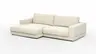 Ecksofa Juni - Longchair links mit 1,5-Sitzer, Stoff, Natur